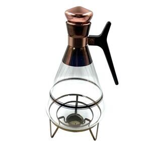 Vintage Inland Carafette Warmer Set Carafe & Warmer Copper 16oz MCM MidCentury